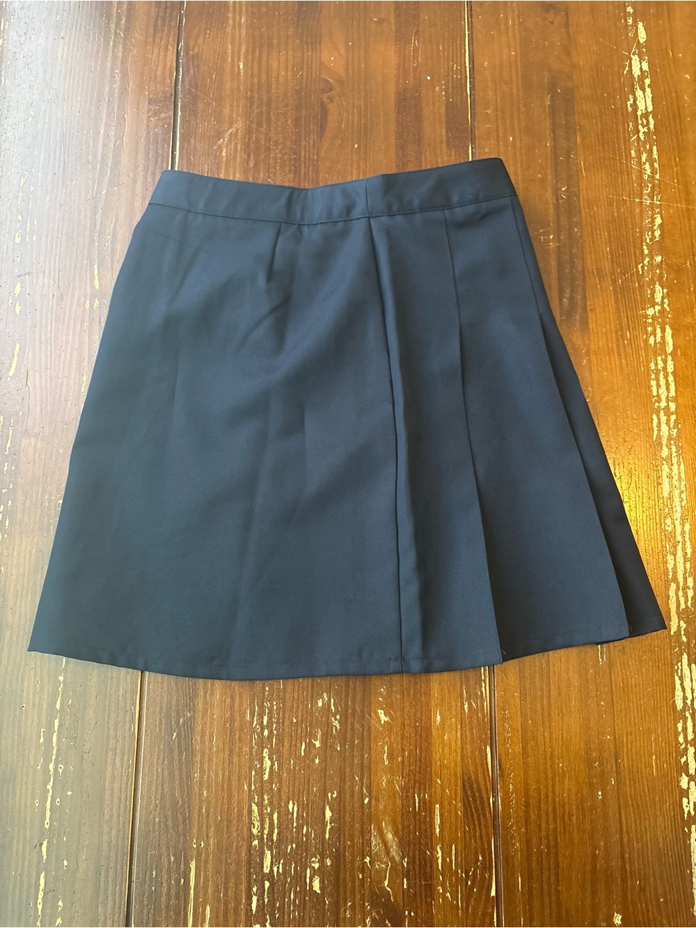 French Toast Navy Circle Skirt with Subtle Pleat